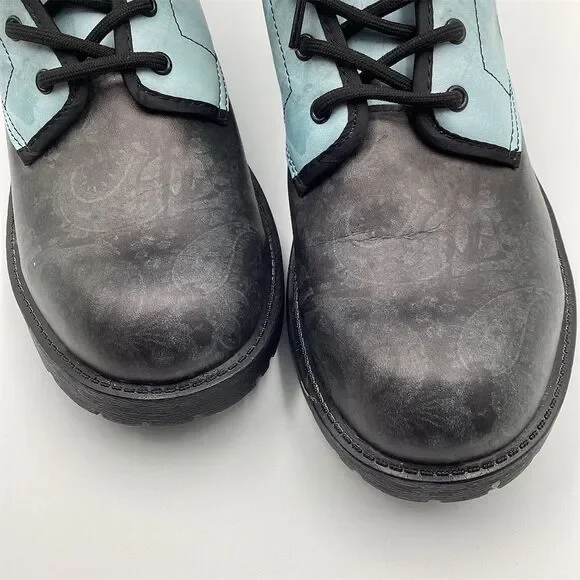 Horse Print Vegan Leather Lace-Up Boots Size 11.5 - Picture 9 of 15